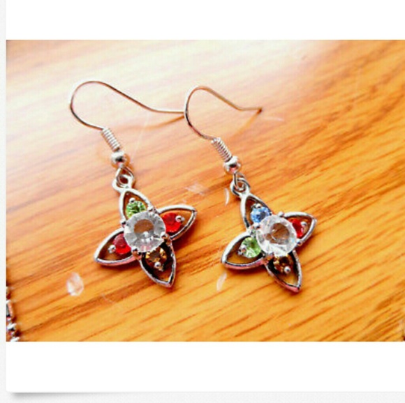 New QUARTZ Stars Necklace & Earrings Set Silverton - Picture 5 of 5